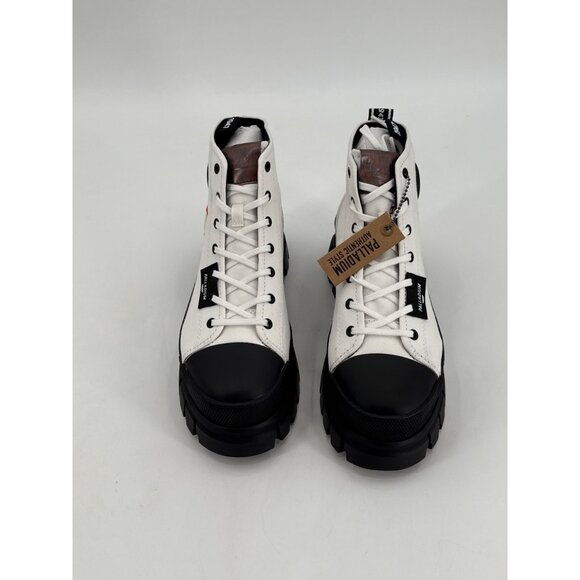 Palladium Womens Revolt Hi TX Sneakers Size 9 White Black Ankle Boot - Picture 3 of 13